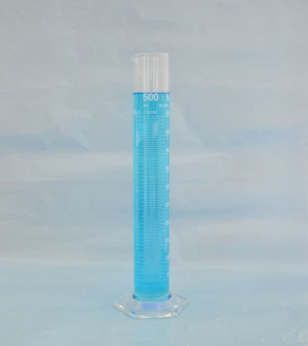 CYLINDER GRADUATED MEASURING 500mL BOROSILICATE GLASS 500 mL Lab New