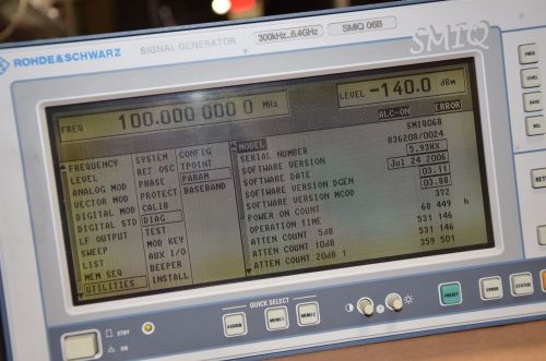 Rohde &amp; Schwarz Signal Generator SMIQ06B SMIQ 06B B11 B19 B20 6.4 GHZ