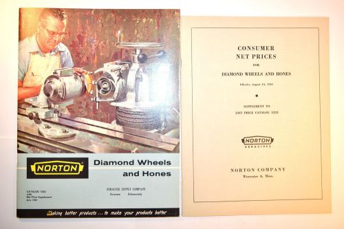 Norton diamond wheels and hones catalog 1233 &amp; price list 1961 #rr526 for sale