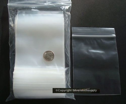 100 Clear 3&#034;x4&#034; ziplock bags 2 mil thick ziploc style recloseable jewelry bags