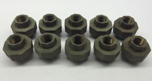 Lot Of 10 Flagg Brass 3/4&#034; Plumbing Threaded Union Couplings Fittings Coupler