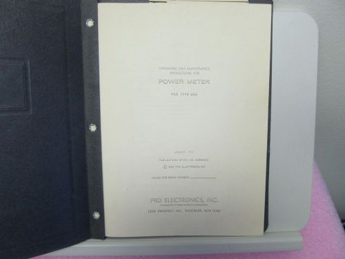 PRD ELECTRONICS 686 POWER METER  MANUAL/SCHEMATIC/PARTS LIST, COPY OF ORIGINAL