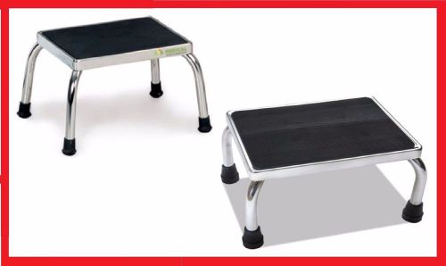 Eva Medical Foot Step Stool w/ Non Skid Rubber Platform Chrome Frame Fully Assem