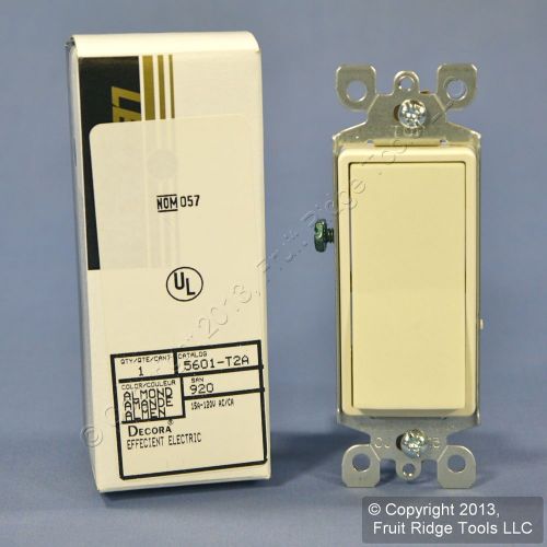 New Leviton Almond Decora Rocker Wall Light Switch 15A Single Pole 5601-T2A