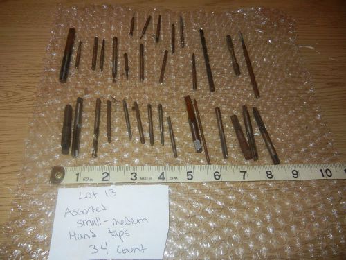 Lot of Assorted 34 Total Taps 4 Flute Tap Lot #13 Large minor rust