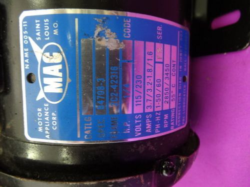 MAC 1/4 HP Motor Appliance Corp. 1/2&#034; NPT B4708-3