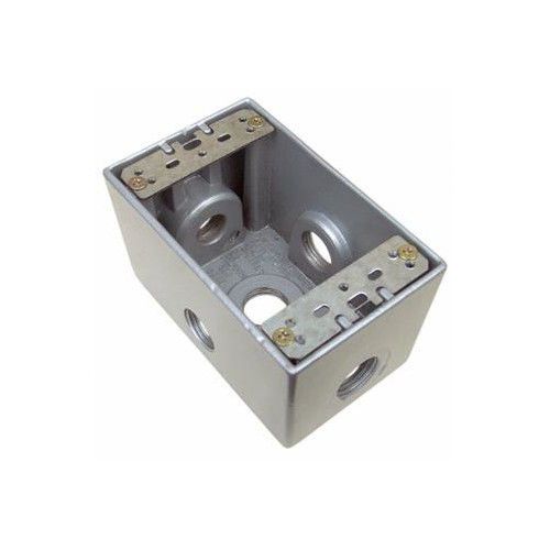 Morris Products 4.5&#034; Weatherproof Boxes in Gray with 5 Outlet Holes
