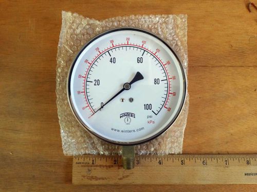 Winters Pressure Gauge # 323 4 1/2&#034; 1/4 NPT 0-100 PSI/KPA Brand New and Unused