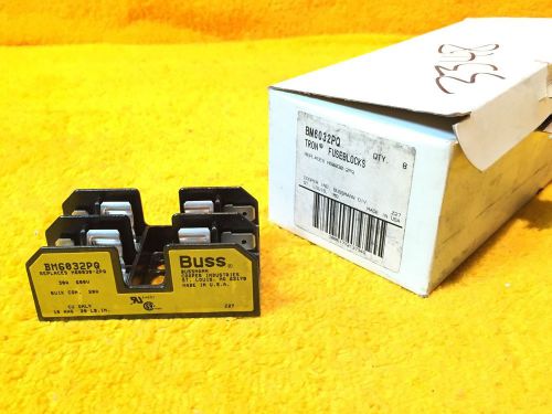 ***NEW*** CASE OF (8) BUSSMAN BM6032PQ 30 AMP 600 VOLT 2-POLE FUSE HOLDER BLOCKS