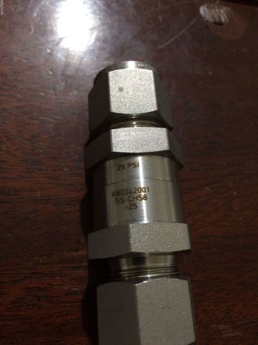 Swagelok poppet 6000 psig check valve, 1/2 in. swagelok 25 psig  (ss-chs8-25) for sale