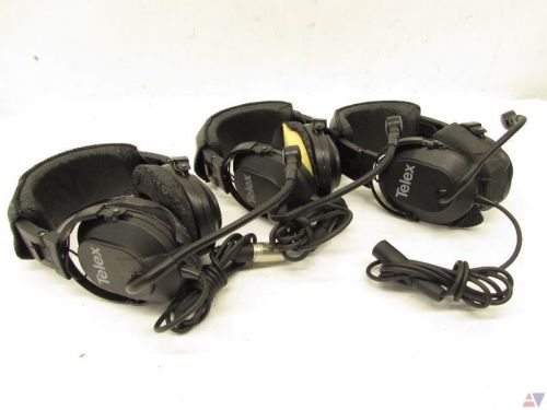 Telex (3) Double-Muff Intercom Headsets w/5-pin (m) XLR