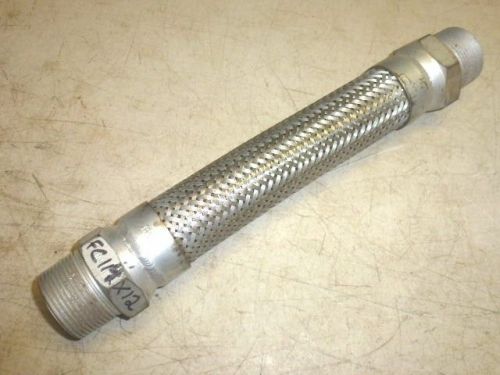 NOS! DIXON 1-1/4&#034; NPT (MALE) x 12&#034; LONG STAINLESS FLEXIBLE BRAIDED HOSE, FC114