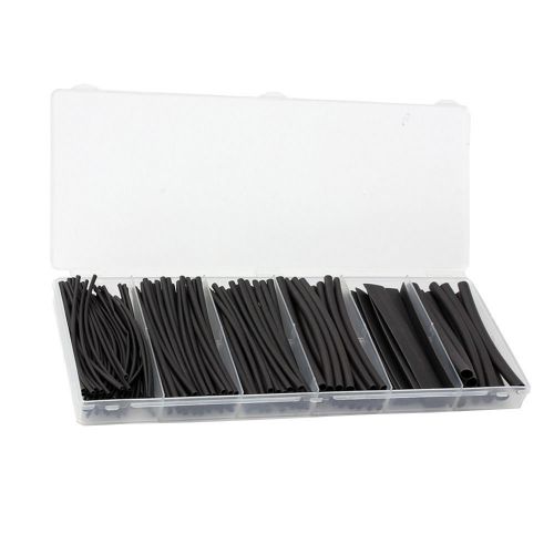 170Pc Kit 4&#034; Black 2:1 Heat Shrink Tubing Sleeving Wrap 1/16&#034; to 3/8&#034; Sizes