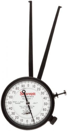 Starrett 1019-1 Caliper Gauge, Pointed Jaw, White Face, 0.4-1.4&#034; Range, 0.001&#034;