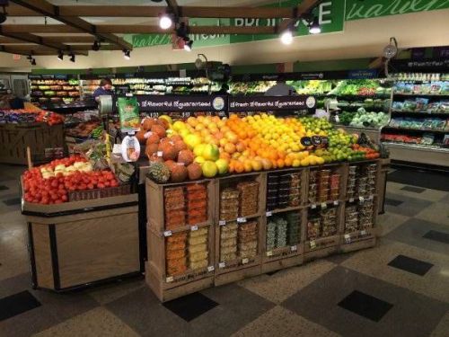 Produce display - 2 jsi euro table &amp; 2 jsi end caps for sale