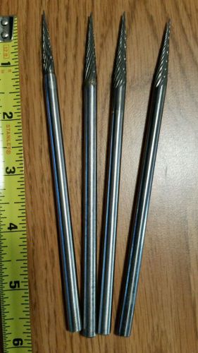 Carbide burr 1/4&#034; shank, (4) pcs.