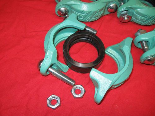 VICTAULIC 2&#034; ZERO FLEX COUPLING, 07 2-60.3, GREEN, WITH GASKET