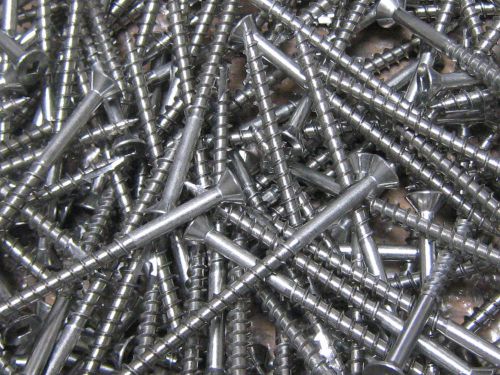 #10 x 3&#034; Deck Wood Screw 304 SS Flat Head c&#039;sinking nibs $98.75/1000pcs.