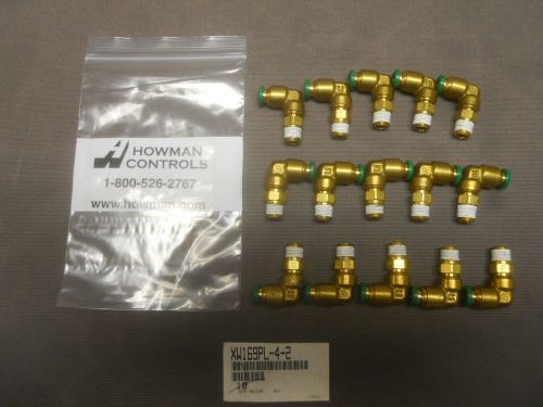 Parker hannifin 1/8&#034; npt to 1/4&#034; tube prestolok brass elbow xw169pl-4-2 for sale