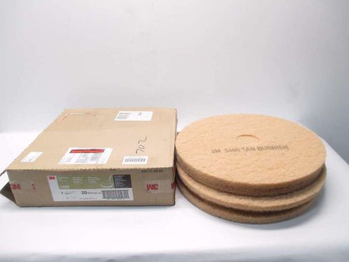 NEW 3M 3400 SET OF 5 20IN TAN BURNISH PADS 1500-3000RPM D514531