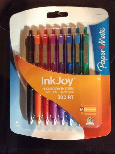 Paper Mate InkJoy 300RT Ballpoint Pens, Assorted Colors, 8-Pack, Med Pt