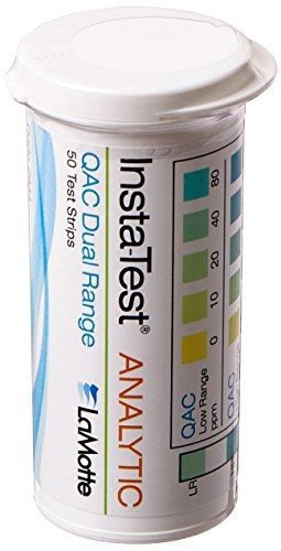 LaMotte 2934 QAC Dual Range Test Strip, 50/vial