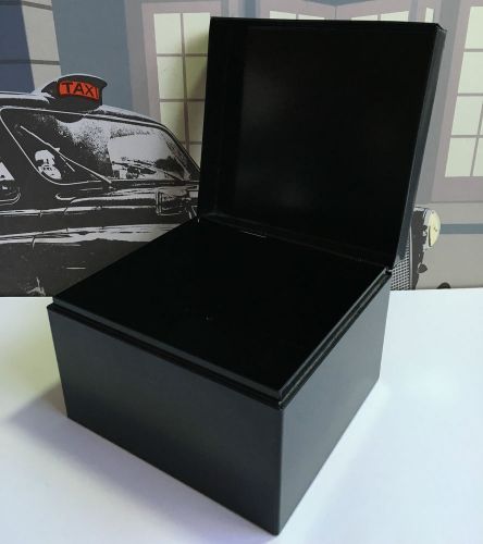 Retro steelmaster dark-black steel metal index card file box w hinged-lid square for sale