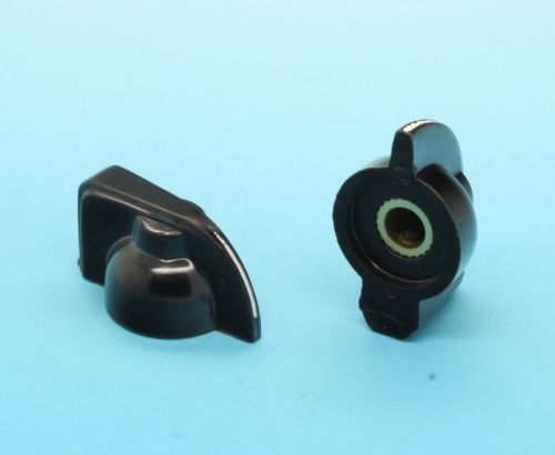 10 x Bakelite Chicken Head Control Knob 20mmDx16mmH Black for 6mm Shaft