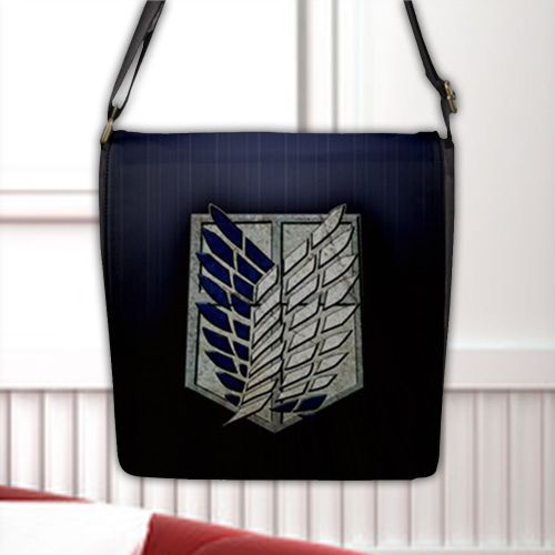 Attack on Titan Recon Corps Badge Flap Closure Nylon Messenger Bag