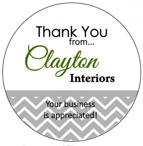 CUSTOMIZED BUSINESS THANK YOU STICKER LABELS  - CHEVRON PRINT STYLE #7
