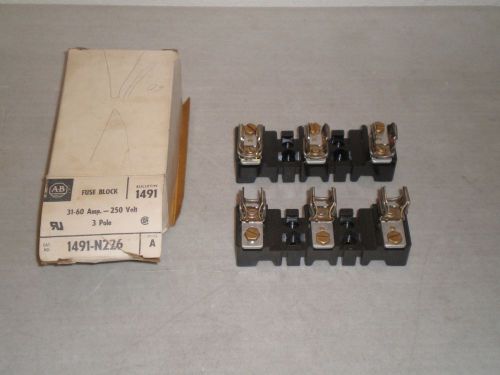 New! allen bradley 1491-n226 ser a 31-60 amp 250 volt fuse block 3 pole x-402027 for sale