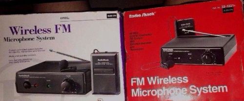 Radio Shack 32-1221B Wireless FM Microphone System 49MHz Nice! TWO MIC Tested