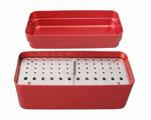 1*72 Holes Dental Bur Holder Autoclave 3-way Sterilizer Case Red CE vip