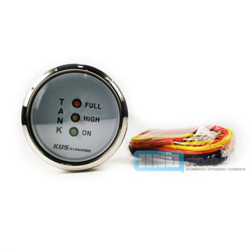 KUS Stainless Steel Bezel LED Fuel Alarm Indicator Guage 12V/24V 52mm Boat Car