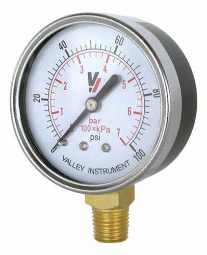 Valley Industries 2120DSB1000 1000 PSI Dry Gauge, 1/4&#034; Bottom Mount