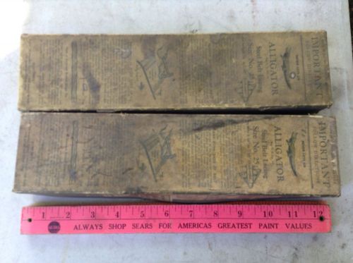 (Lot1269) Two Boxes Of Antique/Vintage Alligator 25G Steel Belt Lacing-Hit Miss