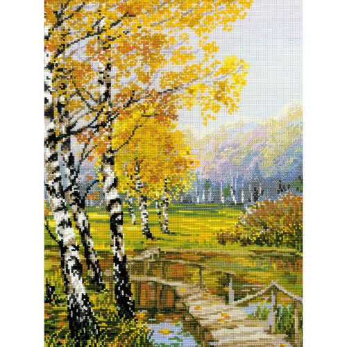 &#034;the birches counted cross stitch kit-10.25&#034;&#034;x15&#034;&#034; 14 count&#034; for sale