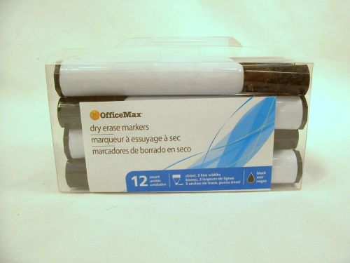 Office Max Black Dry Erase Markers 12/Pkg OMO4115