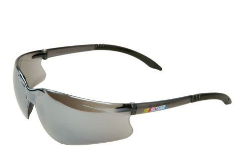 Nascar gt safety glasses silver mirror lenses grey frame sunglasses no glare uv for sale