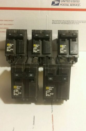 5 Brand New Square D Sqd Homeline HOM240 40A 2P Breaker NO RESERVE