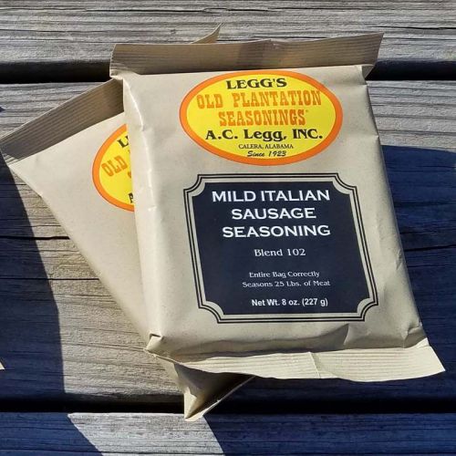 AC LEGG&#039;S OLD PLANTATION MILD ITALIAN SAUSAGE SEASONING BLEND #102, 2 PACKS