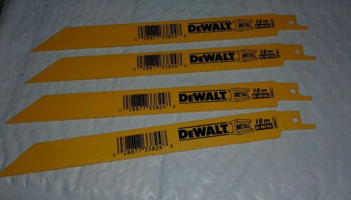 4 DEWALT Reciprocating Saw Blades 18TPI   8&#034;  DW4821B