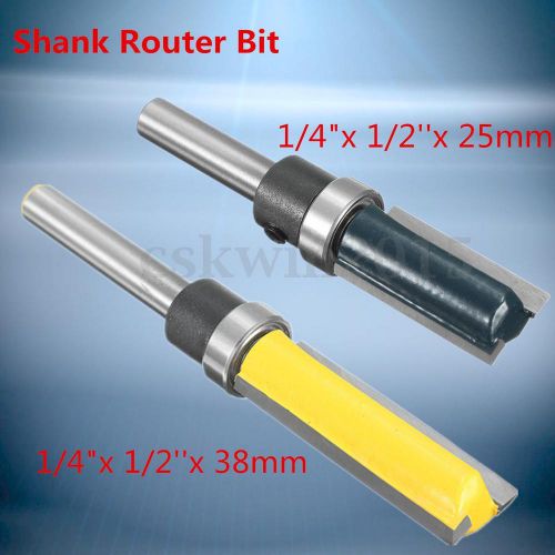 1/4&#039;&#039; Router Bit Shank Bearing Flush Trim Straight Flute Woodworking 25/38mm