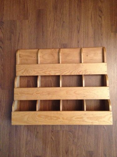 Wooden 12 Pocket Cascade Brochure Rack, Hymnals, Literature, Pamphlet, Book,