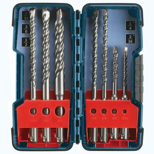 Bosch Drill Bit Set Rotary Hammer Concrete Masonry Tough Tungsten SDS-Plus 7-Pc