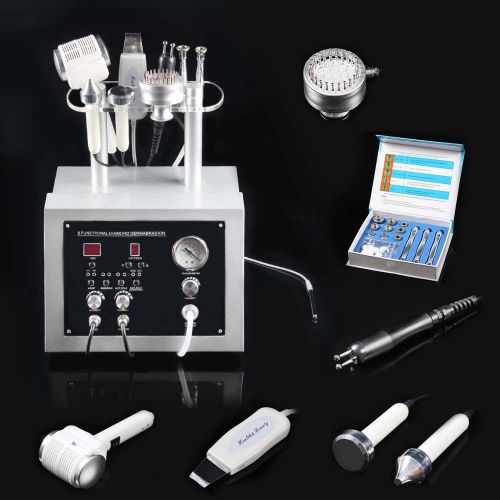 6in1 Dermabrasion+Hot&amp;Cold Hammer+Photon+Ultrasound+Bio+Skin Scrubber Facial Spa