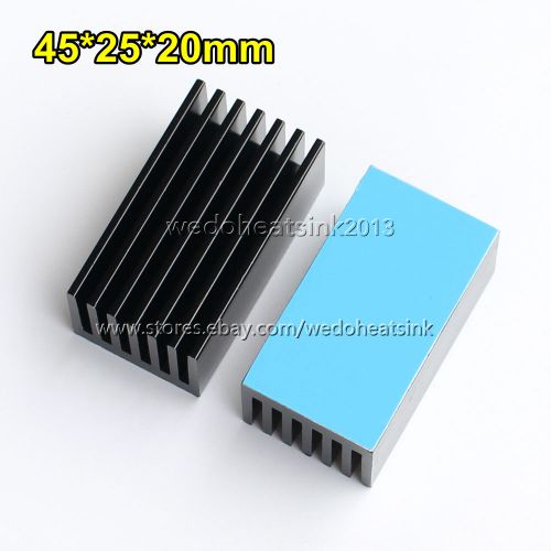 2pcs CPU Radiator Heatsink With Thermal Tape 45x25x20mm Black Anodized