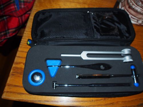 BLUE 5 in 1 Neurological Hammer Percussor Medical Reflex  Hammer W/CASE