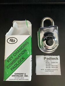 Sargent &amp; Greenleaf 8077 8077AC 8077AD Key Changing Combination Padlock 2019