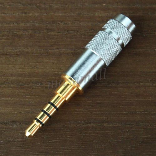 Silver Stereo 3.5mm 4 Pole  Repair Headphone Jack Plug Cable Audio Solder DIY